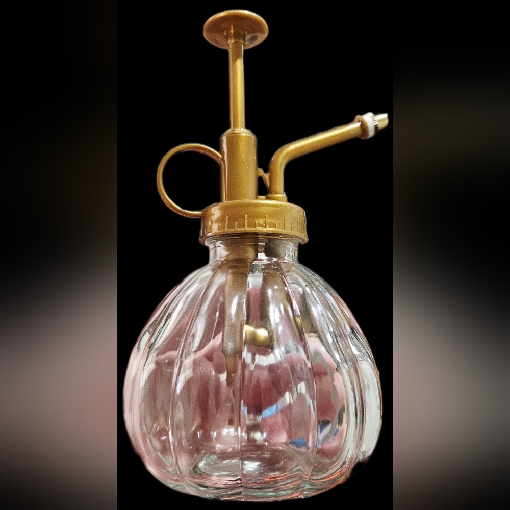 NWT GLASS APOTHECARY PUMP SPRAY WATER MISTER FOR INDOOR PLANTS!